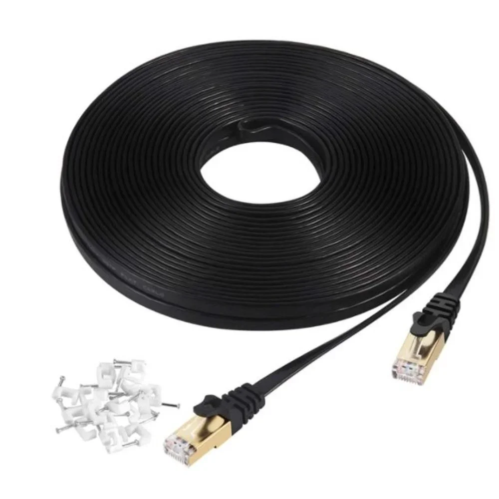 Ethernet Cable 50 ft Shielded, AULLOV High Speed Flat RJ45 Category 7